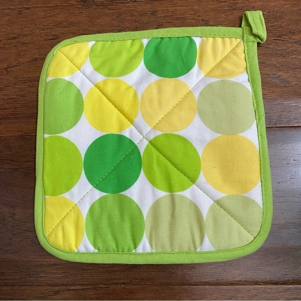 EUC Lime Green Cotton Retro Pot Holder